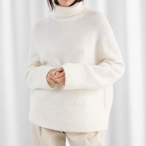 & Other Stories Cream Cowl Neck Sweater Oversized Knit